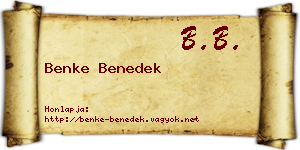 Benke Benedek névjegykártya